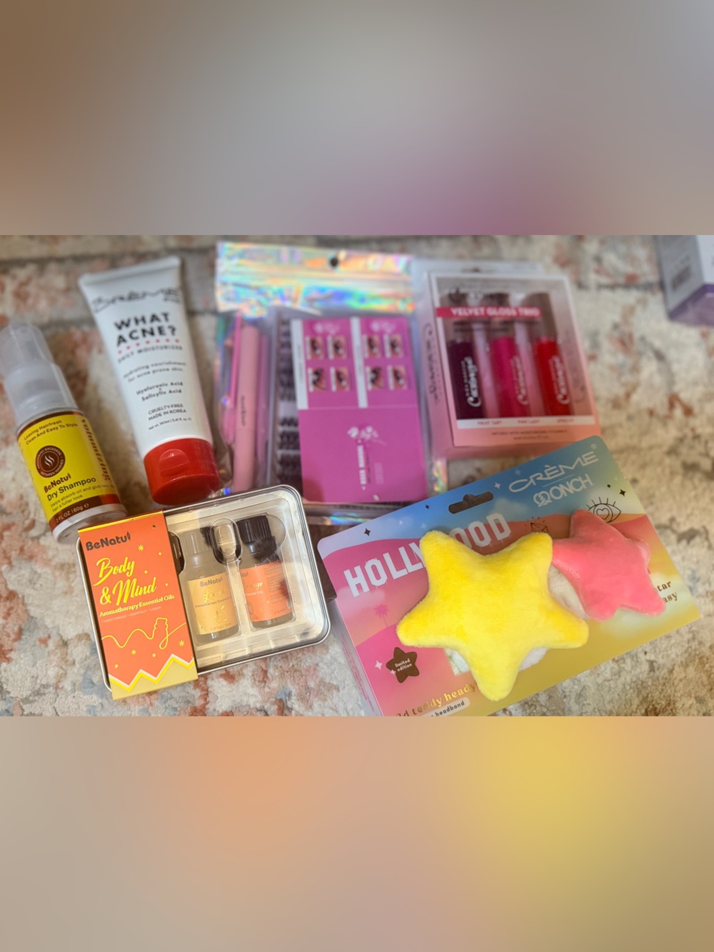 Assorted Home Party Beauty & Bath Gift Set - Yellow Plush Star Included